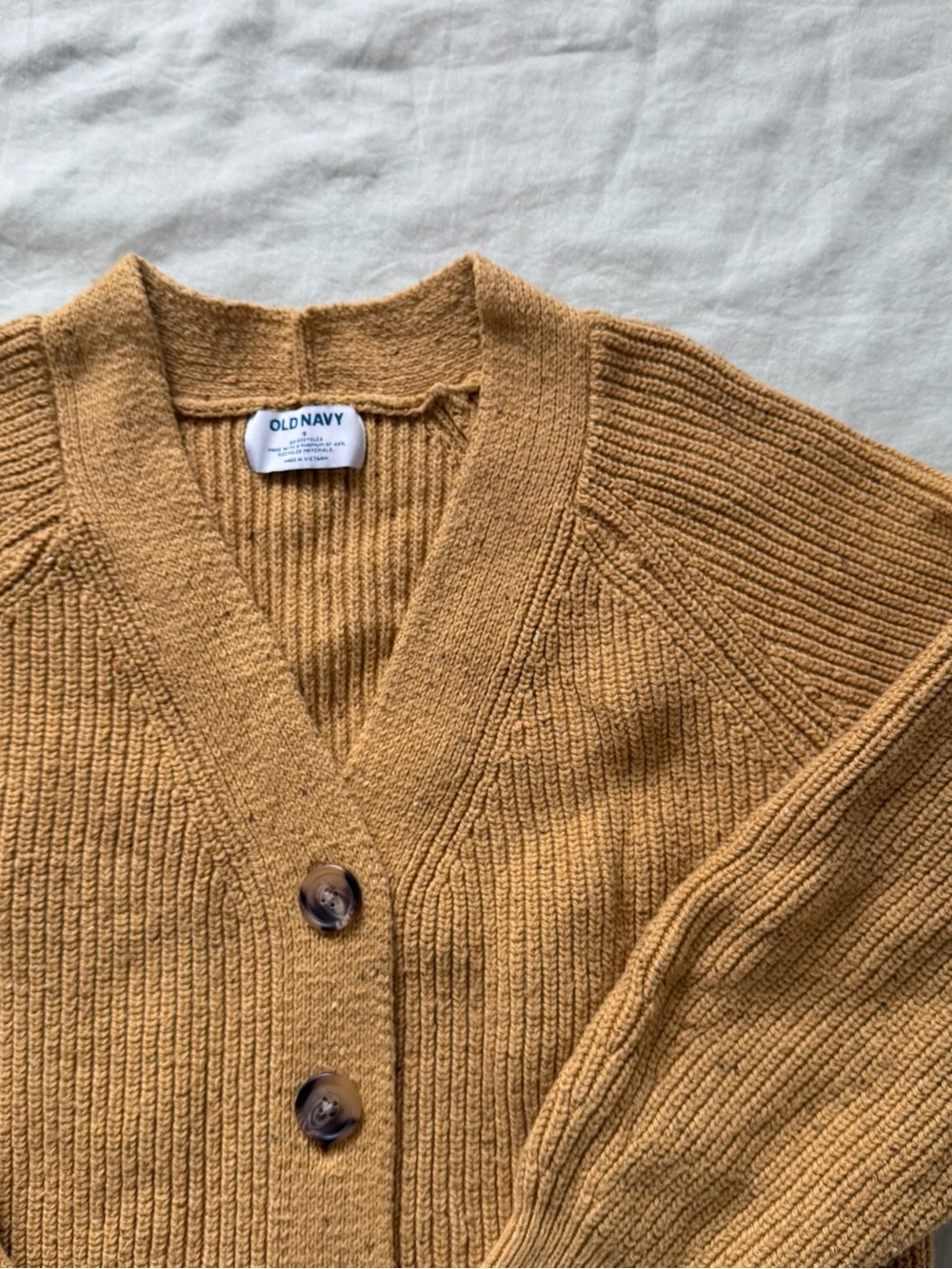 Old Navy Women's Yellow Ribbed Button-Front Cardigan Size S - Picture 4 of 4